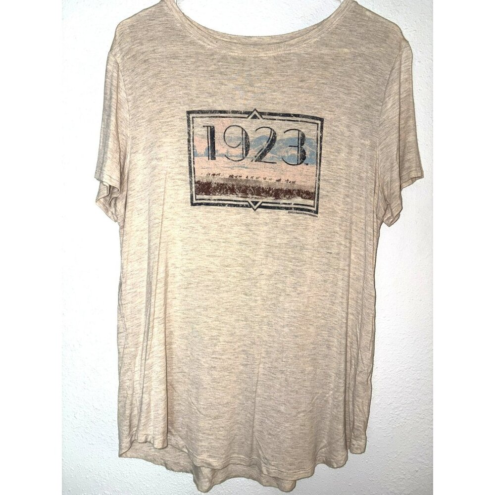 Maurices 1923 Short Sleeve Heathered Tan T-shirt Size L